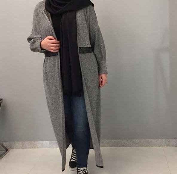 عکس مدل مانتو جدید بلند طوسی