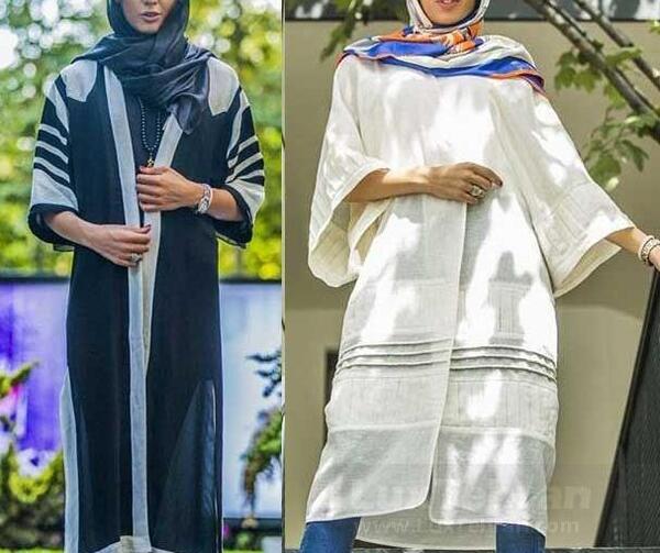 عکس مدل مانتو جلو باز آستین پاکتی