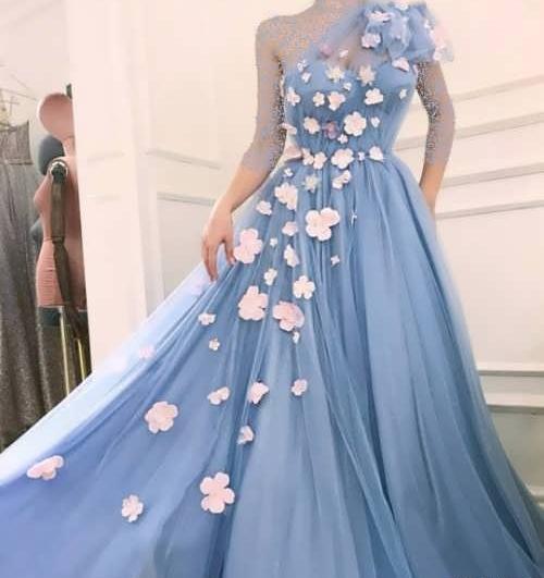 عکس شکوفه روی لباس مجلسی
