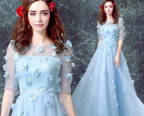 عکس شکوفه روی لباس مجلسی