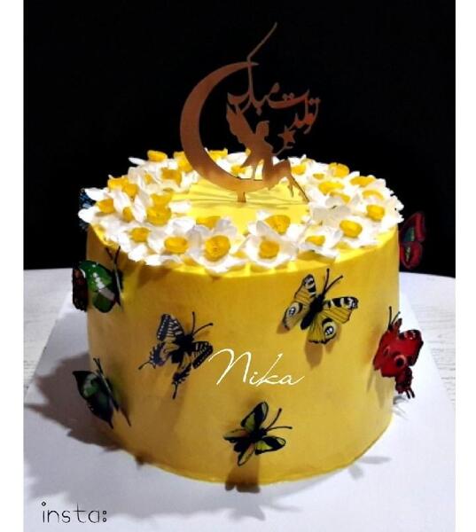 عکس گل نرگس روی کیک