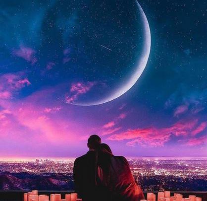 عکس دونفره عاشقانه در شب