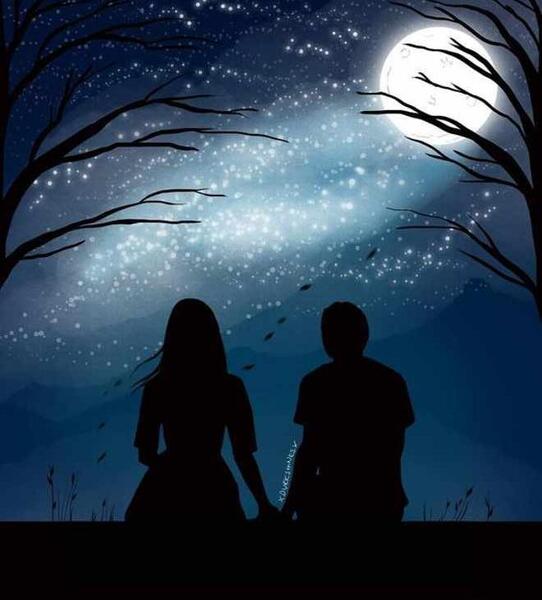 عکس دونفره عاشقانه در شب