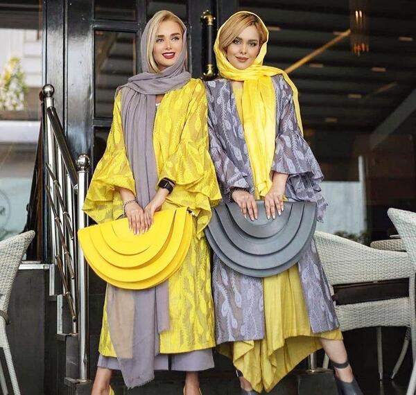 عکس مانتو جلو باز خردلی