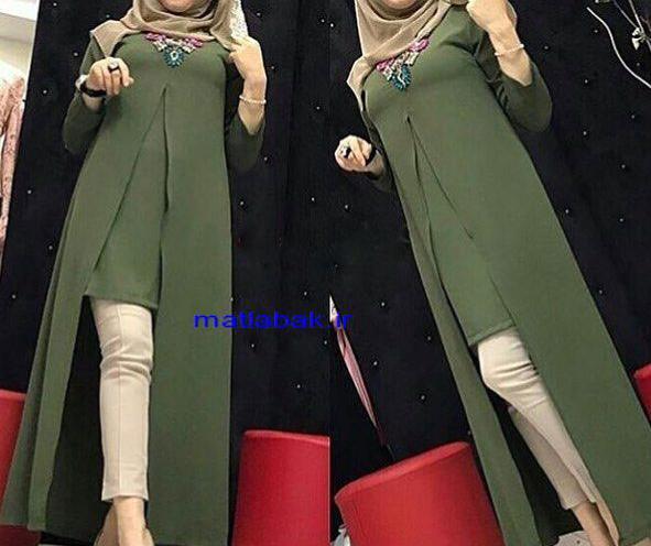 عکس مدل مانتو جلو باز اسپرت