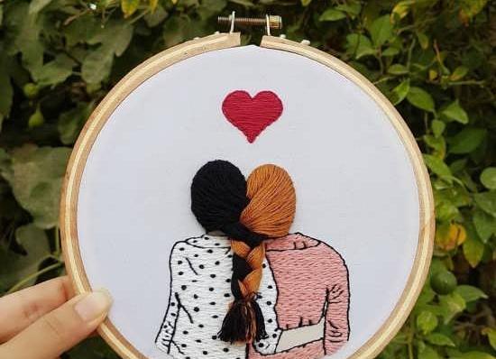 عکس ایده گلدوزی عاشقانه