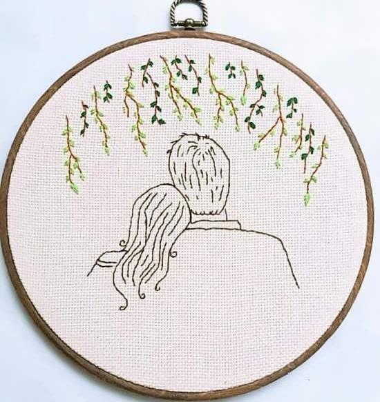 عکس ایده گلدوزی عاشقانه