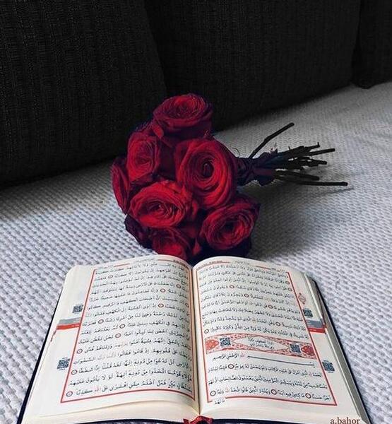 عکس قرآن و گل