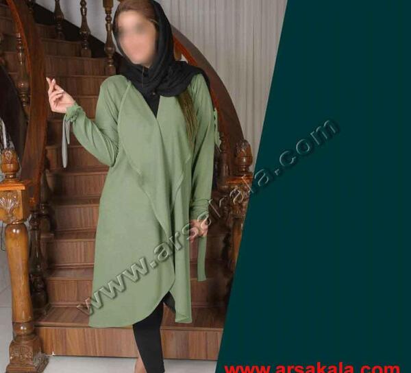 عکس مدل مانتو جلو باز گره ای