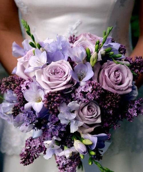 عکس دسته گل یاسی رنگ