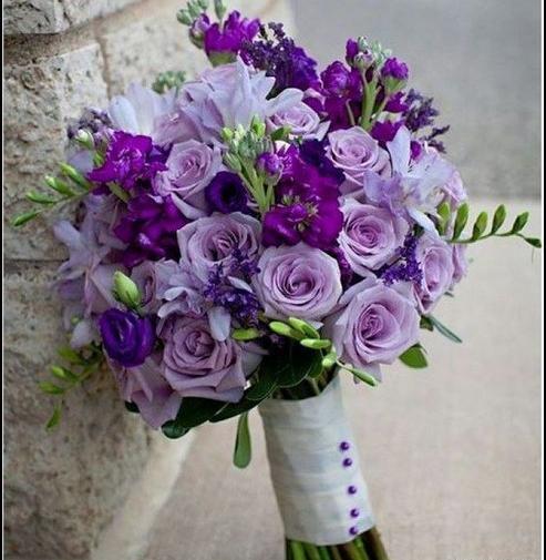عکس دسته گل یاسی رنگ