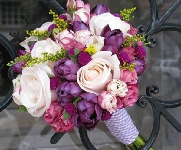 عکس دسته گل یاسی رنگ
