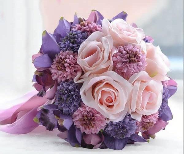 عکس دسته گل یاسی رنگ