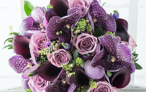 عکس دسته گل یاسی رنگ