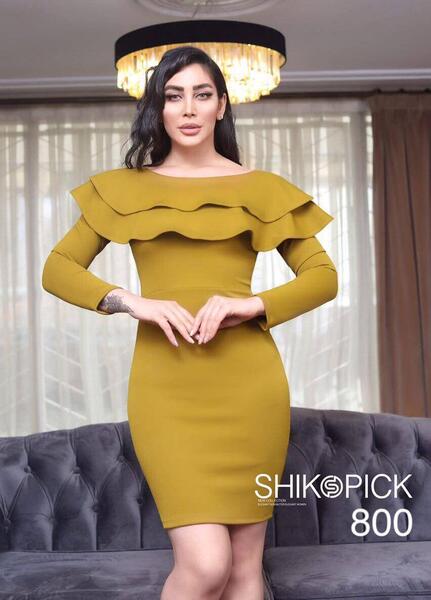 عکس لباس مجلسی زنانه خردلی