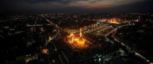 عکس هوایی صحن های حرم امام رضا