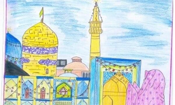 عکس نقاشی ضریح امام رضا