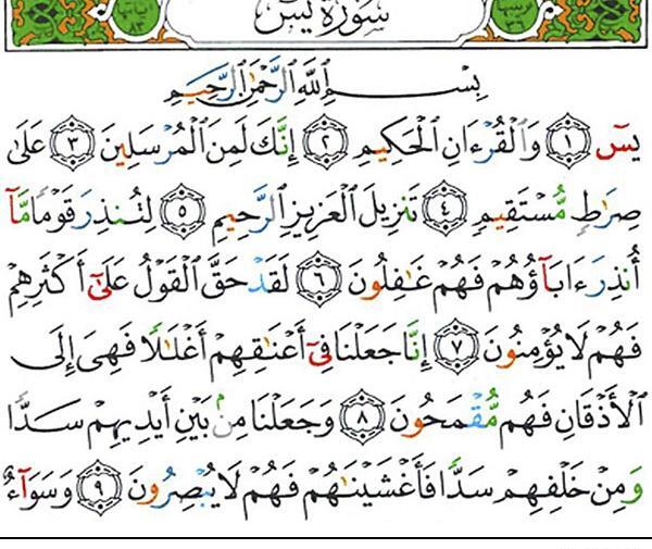 عکس نوشته خواص سوره یاسین