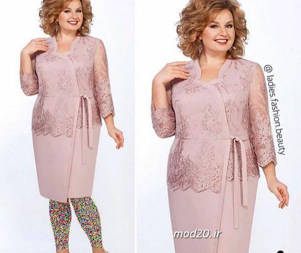 عکس لباس مجلسی شیک کوتاه برای افراد چاق