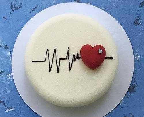 عکس کیک تولد ضربان قلب