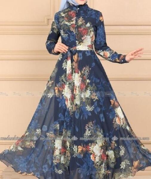 عکس لباس مجلسی حریر طرح دار