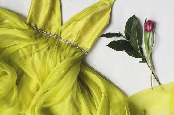 عکس لباس مجلسی حریر طرح دار