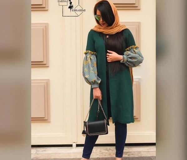 عکس مدل مانتو اسپرت ترکیبی