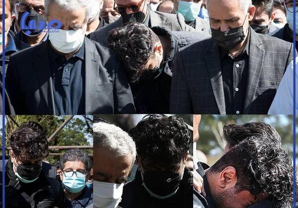 عکس شوهر ازاده نامداری در خاکسپاری