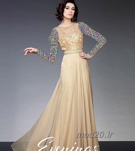 عکس لباس مجلسی رنگ نباتی