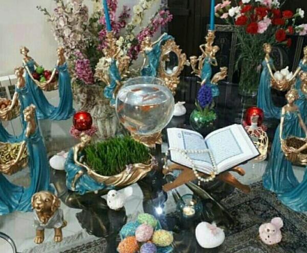 عکس ایده سفره هفت سین آبی