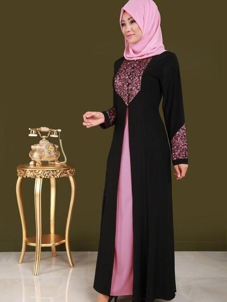 عکس مدل مانتو جدید بلند دو رنگ
