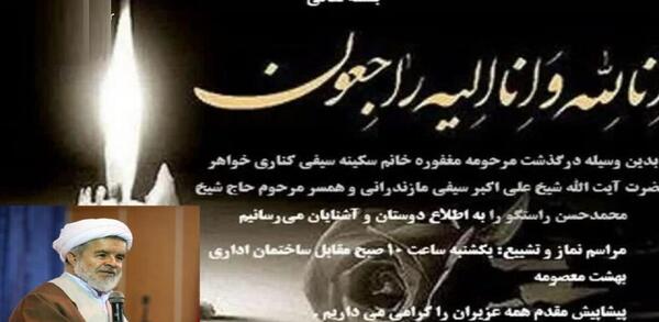 عکس همسر حجت الاسلام راستگو
