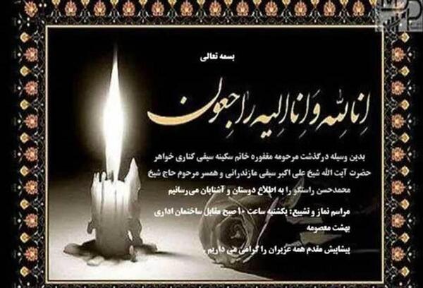 عکس همسر حجت الاسلام راستگو