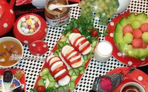 عکس صبحانه عروس و داماد