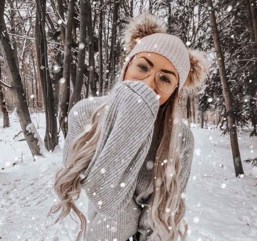 ژست عکس دخترانه در برف