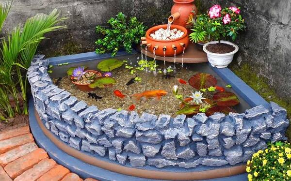 عکس ایده حوض برای باغ