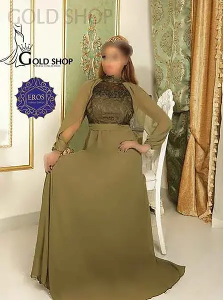 عکس لباس مجلسی بلند شیک آستین دار