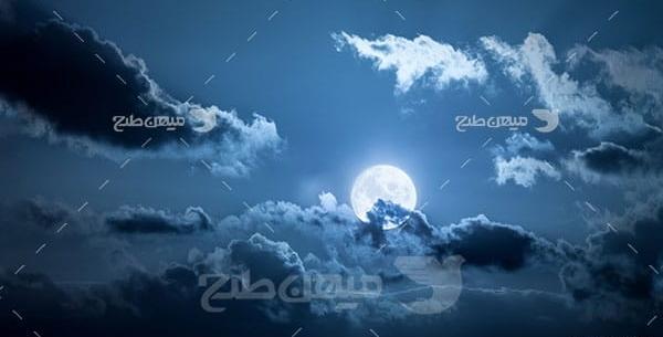 عکس ماه آسمان شب