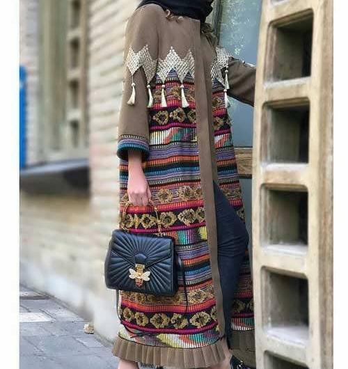 عکس مدل مانتو جلو باز سنتی