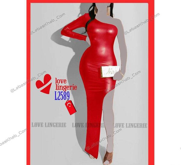 عکس لباس مجلسی چرم قرمز