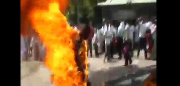 عکس آدم آتش گرفته