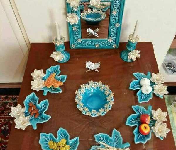 عکس ایده برای تزیین ظروف سفالی هفت سین