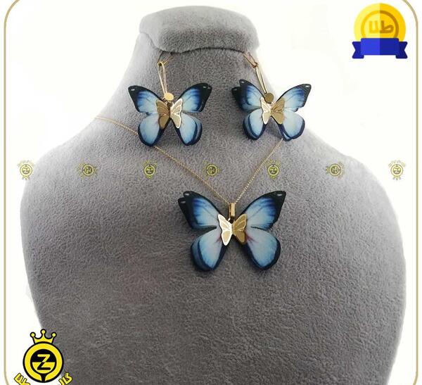 عکس نیم ست طلا دخترانه پروانه