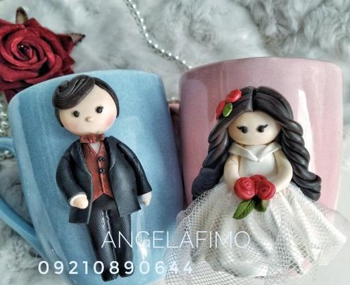 عکس عروس و داماد با خمیر چینی