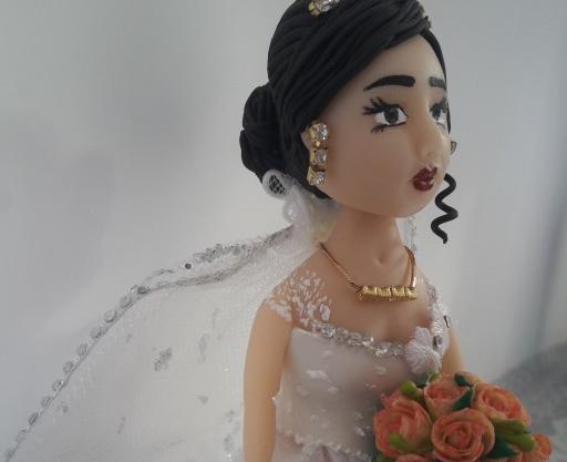 عکس عروس و داماد با خمیر چینی