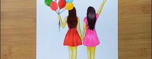 عکس ایده برای نقاشی با مداد رنگی ساده