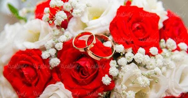 عکس دسته گل و حلقه ازدواج