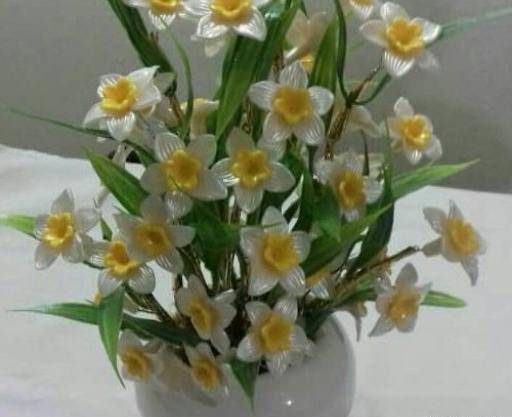 عکس گل نرگس با خمیر چینی