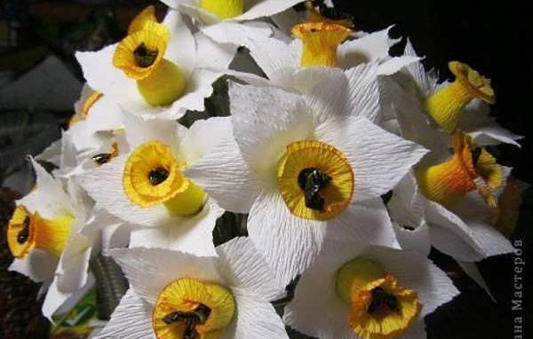 عکس گل نرگس با خمیر چینی