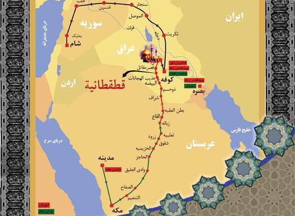 عکس حرکت امام حسین از مکه به کربلا